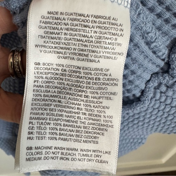 The North Face Women’s Chabot Mock Neck Sweater sky blue Color Size L Waffle - Picture 7 of 10